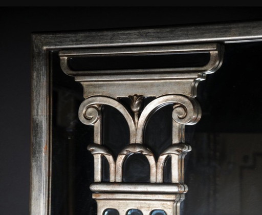 XXL monumental Italian mirror with cranes and columns, 1980