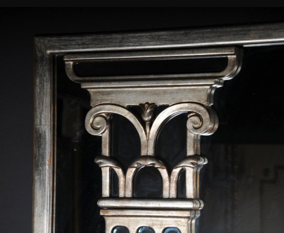 Image 1 of XXL monumental Italian mirror with cranes and columns, 1980