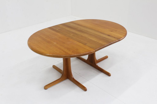 Vintage Danish round extendable dining table solid teak