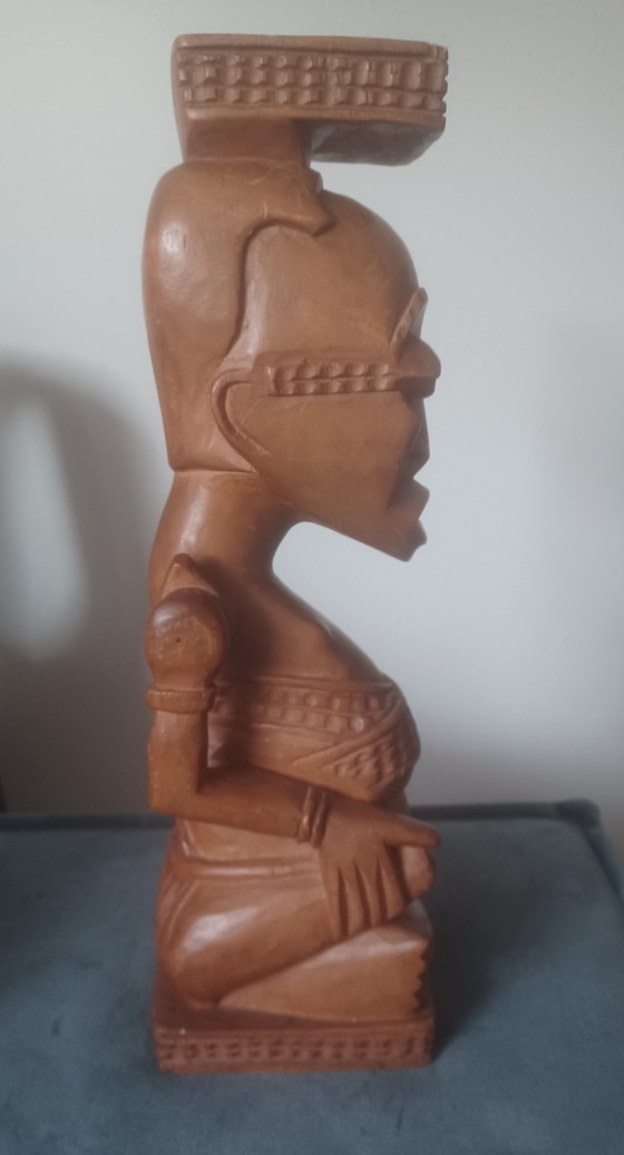 Statua Ndop Repubblica Democratica del Congo, intagliata in legno, Africa – Afrika, Oggetti decorativi, Wood (photo 5 of 7)
