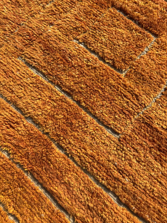 Image 1 of Zonsondergang Oranje Marokkaanse Mrirt Vloerkleed - 300x220 cm - Handgemaakt Wollen Berber Tapijt