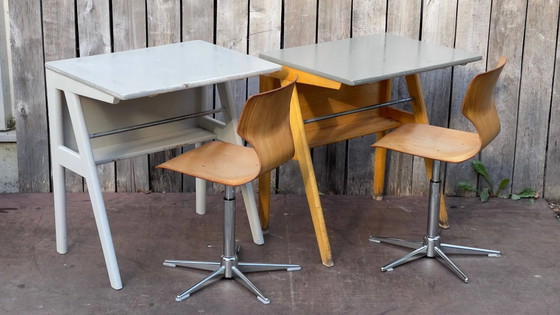 Vintage Adam Stegner desk (large stock), Wood, Grey, Mid Century Modern (photo 2 of 11)