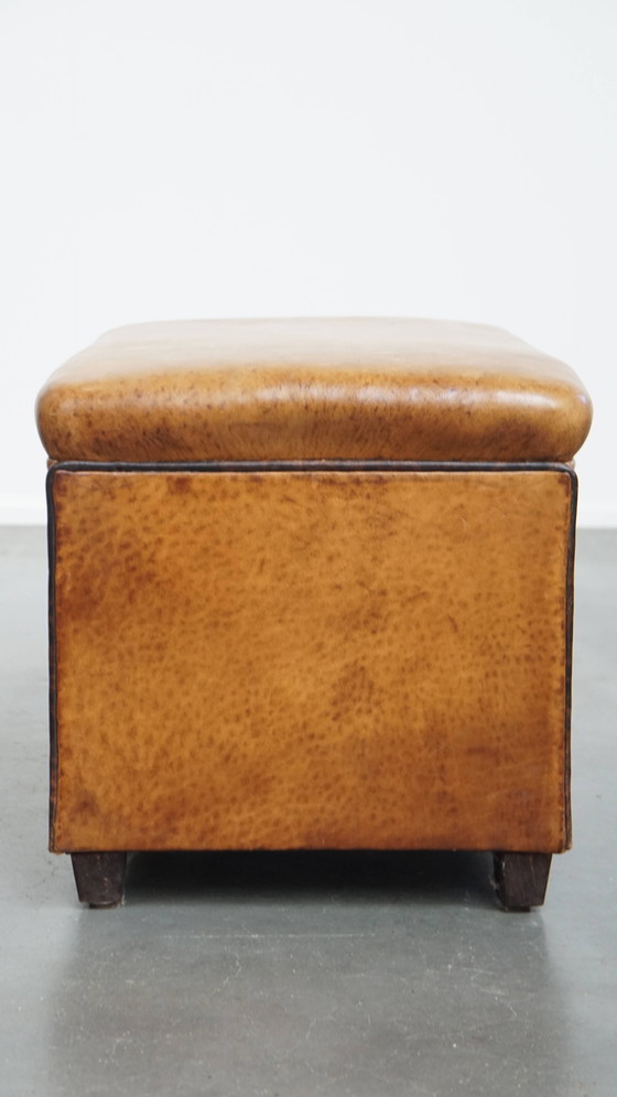Image 1 of Cuir de mouton vintage Design Hocker by Bart van Bekhoven
