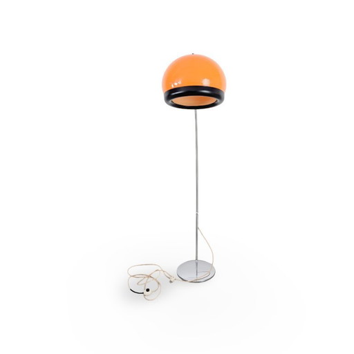 Original Space Age Bogenlampe 1970 orange Stehleuchte Midcentury
