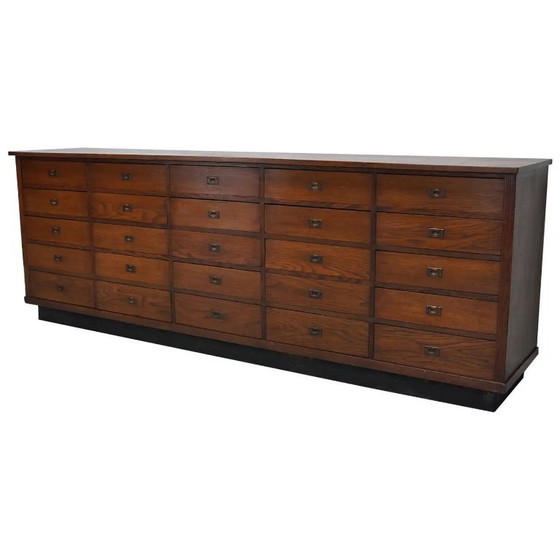 Image 1 of Großer Art-Deco-Apothekerschrank/Aktenschrank oder Sideboard aus niederländischer Eiche, 1930er Jahre