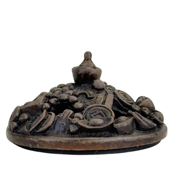 Quemador de Incienso Chino de Bronce con Niños y Símbolos de la Suerte *Olla de la Suerte* (photo 9 of 10)