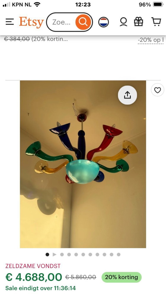 Image 1 of Lustre Leda Artemide Verre de Murano