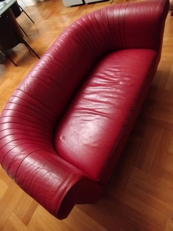 Image 1 of 2-seater sofa and leather armchair (sold together or separately)