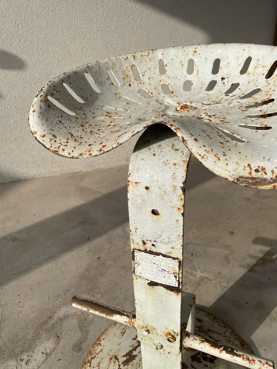 Image 1 of Vintage industrial stool - French stamped manufacture