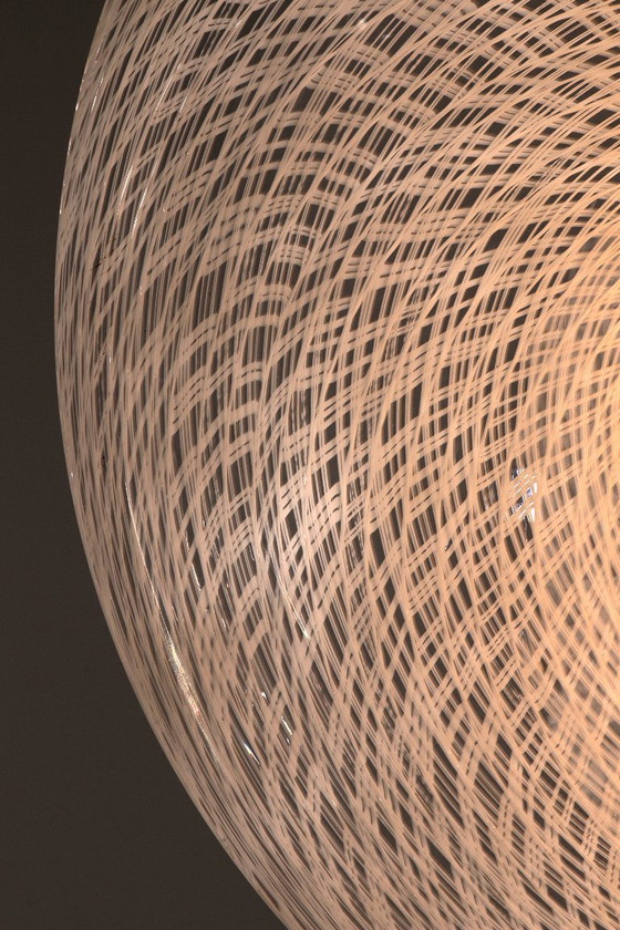 Image 1 of Lustre Carlo Nason en verre et acier – Design italien emblématique du milieu du XXe siècle (1960)