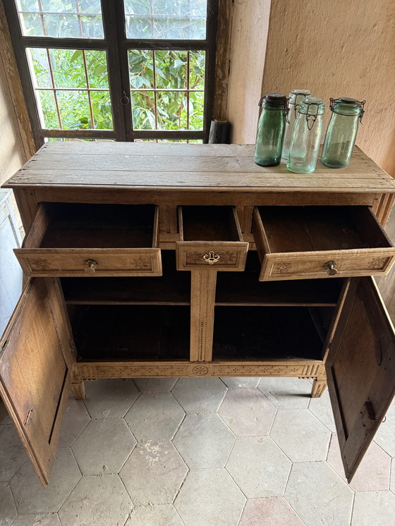 Image 1 of Credenza bassa antica francese Luigi XVI rovere 