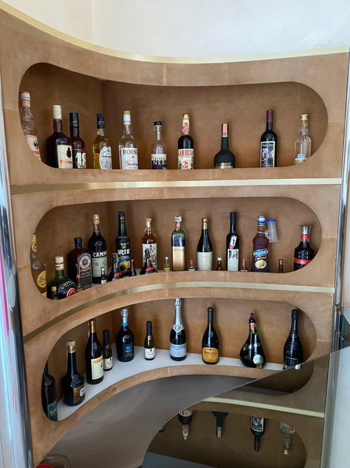 Je vends un bar d'angle modèle Willy Rizzo. – drankenkasten, Glass, Metal (photo 2 of 5)