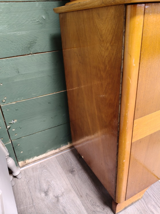 Vintage Art Deco Style Buffet Cabinet – Sideboard cabinet, Glass, Wood (photo 7 of 12)