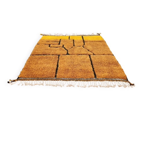 Authentic Beni Ouarain Rug 220x212 cm – Natural Ochre Wool
