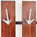 Vintage mid-century Danish design modernist wall coat rack rosewood with mirror 1960s
