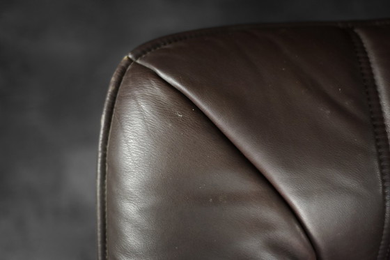 Image 1 of Vintage Mid-Century Danish Modern Brown Leather 2-Seater Sofa, 1970s