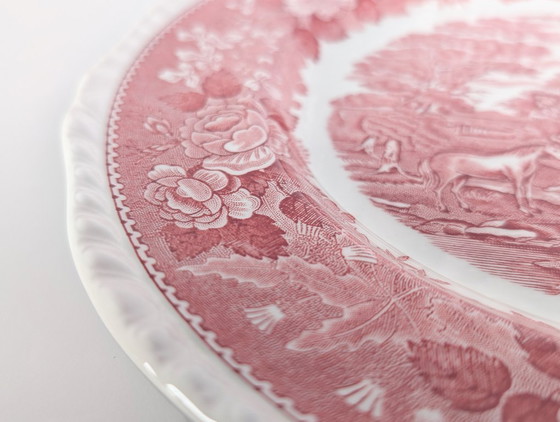 Image 1 of Juego de 6 platos originales Adams English Scenic de cerámica roja Wedgwood.