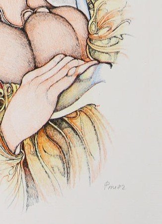 Image 1 of "Due donne" Litografia firmata da Giuliano Pini, numerata, serie: 125+XXV