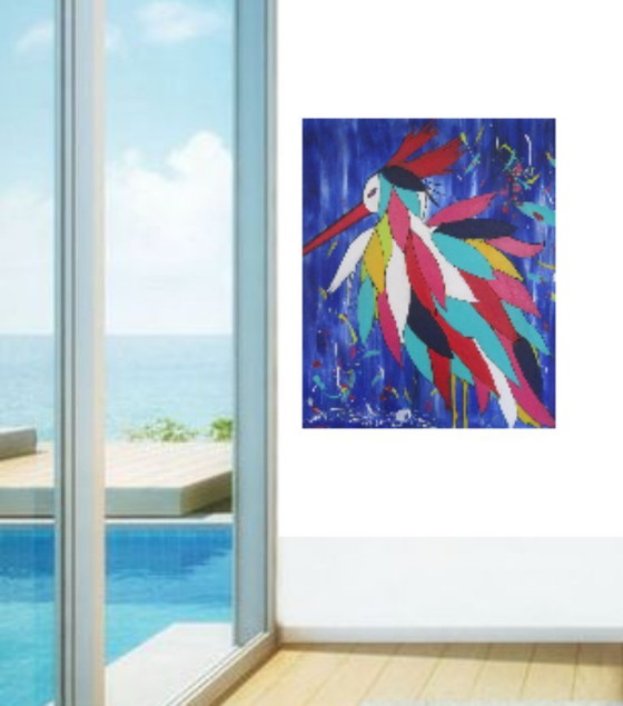 Image 1 of Cuadro moderno "Pájaro alegre"
