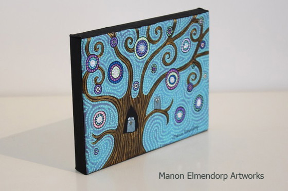 Image 1 of Einzigartiges, handgemaltes kleines Gemälde „Nirgendwo ist es so schön wie zu Hause“