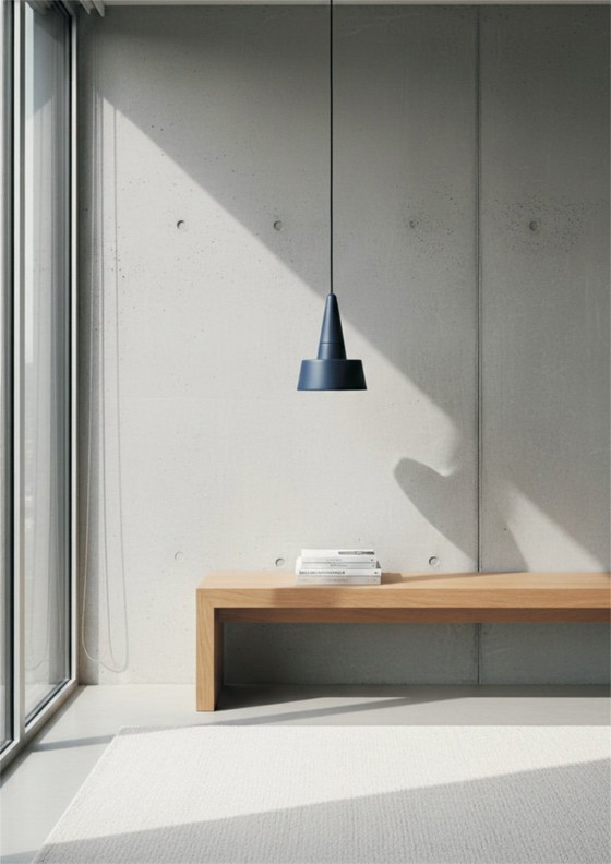Image 1 of Set van twee SML 2.0 hanglampen van steengoed van NEO, ontworpen door Rodrigo Vairinhos – mat Cosmic Blue.