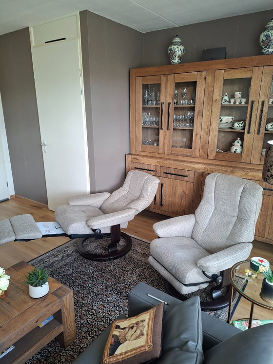 Image 1 of Set Stressless Mayfair Medium Power leg + accu fauleuils met elektrische relax:
