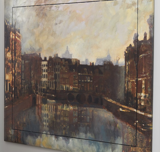 Image 1 of Amsterdam Giant Origineel Peter Donkersloot Schilderij