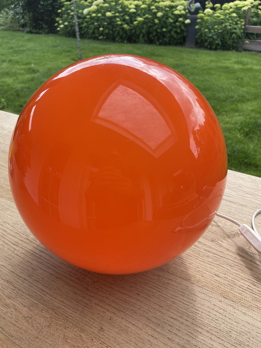 space age oranje bol lamp 'Mars' van Wofi Leuchten