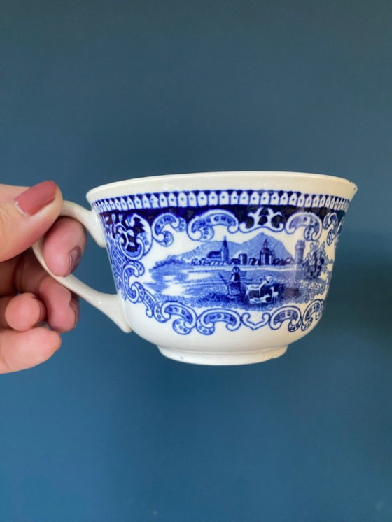 Image 1 of Petrus Regout Maastricht Castillo set of 2 vintage cups and saucers