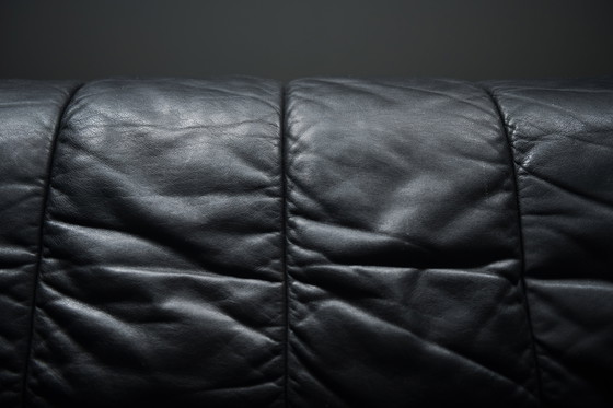 Image 1 of Superbe canapé-lit vintage DS-69 en cuir noir par l'équipe De Sede pour De Sede