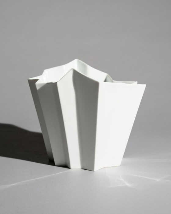 Image 1 of XL Hutschenreuther “Archais” Sculptural Glossy Porcelain Vase Heinrich Fuchs
