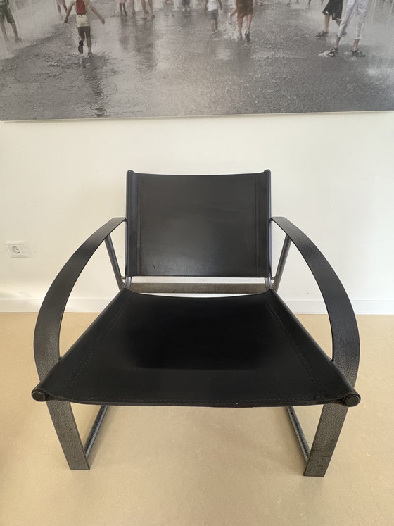 Image 1 of Design chairs - Black leather 