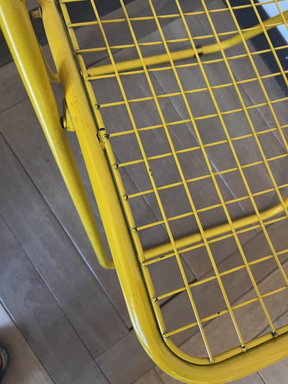 Image 1 of 3x Vintage folding chair by Niels Gammelgaard, two shades of blue and yellow