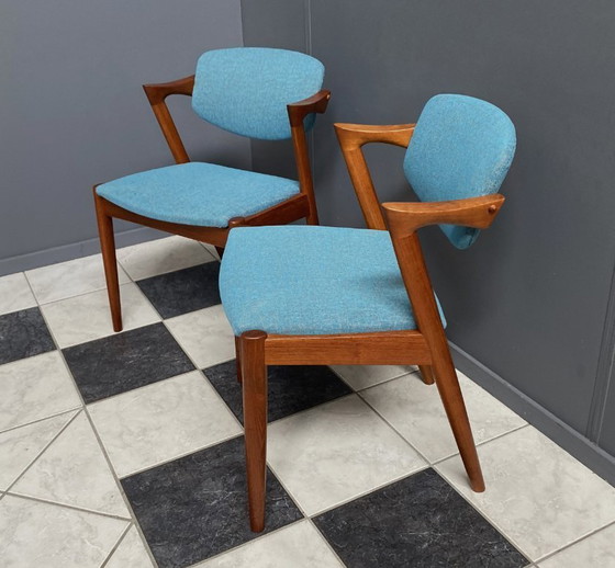 Image 1 of Ensemble de 2 chaises Z en teck modèle 42 de Kai Kristiansen pour Shou Andersen Denmark