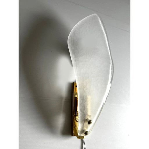 Moderne italienische Wandleuchten aus geschliffenem Muranoglas mit Blattmotiv – 4er-Set