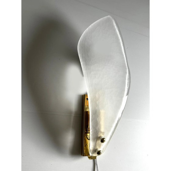 Image 1 of Moderne italienische Wandleuchten aus geschliffenem Muranoglas mit Blattmotiv – 4er-Set