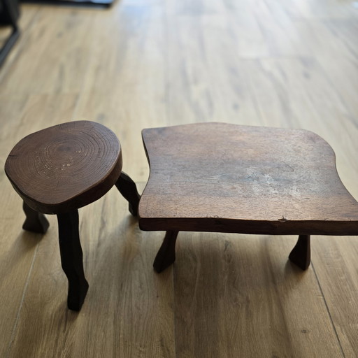 Si tratta di tavoli in legno in stile brutalista vintage degli anni '70.
