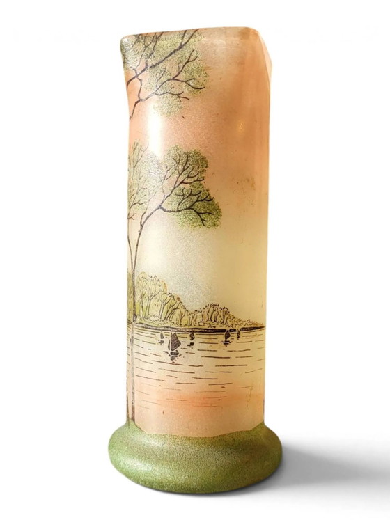 Enamelled glass vase Legras – Crystal, Art Deco (photo 3 of 9)