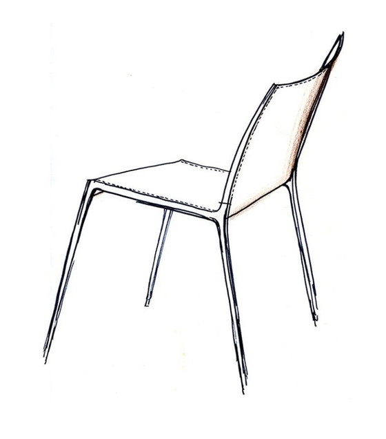 Image 1 of 10x Zanotta LIA eetkamerstoelen ivory