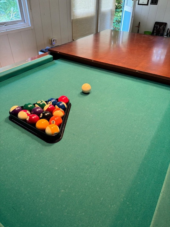 Image 1 of Top Billiard american pool - 1 piece slate , solid wood
