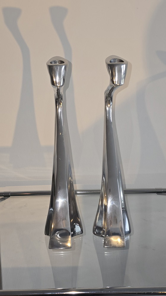 Image 1 of Original Matthew Hilton "Swan" Candlesticks (33cm) – Design icon SCP