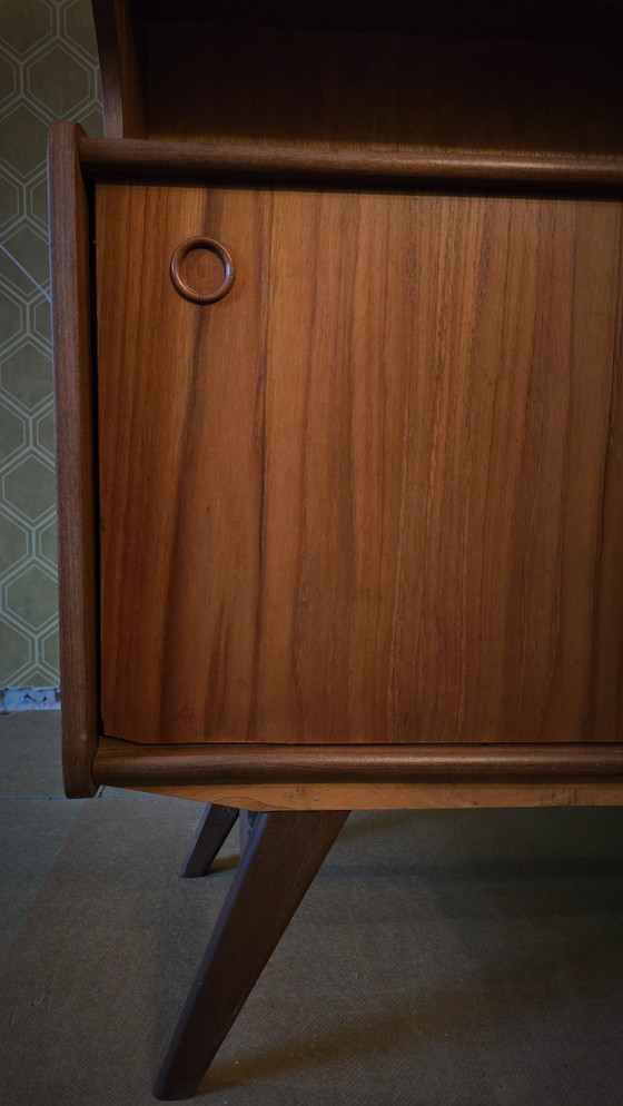 Image 1 of Danish Teak Highboard With Glass Windows