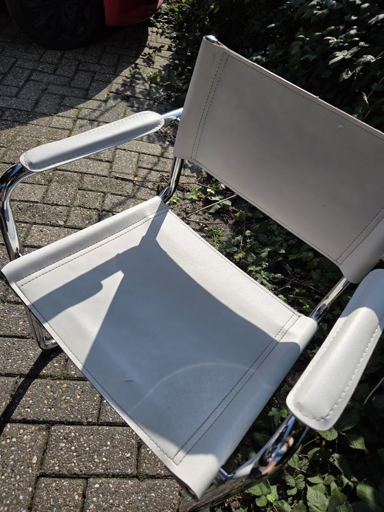 4x Designer chairs - 1980 – Dining chairs, Leather, Chrome (photo 5 of 6)