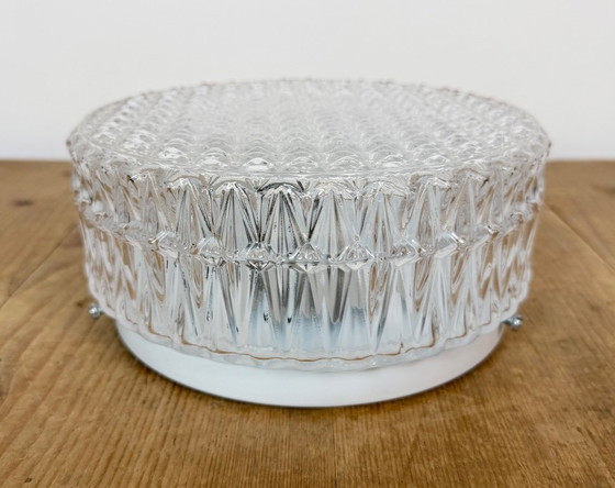 Lampada da parete o Plafoniera in vetro vintage, anni '70, Plafoniere, Metallo, Trasparente, Modern (foto 4 di 14)
