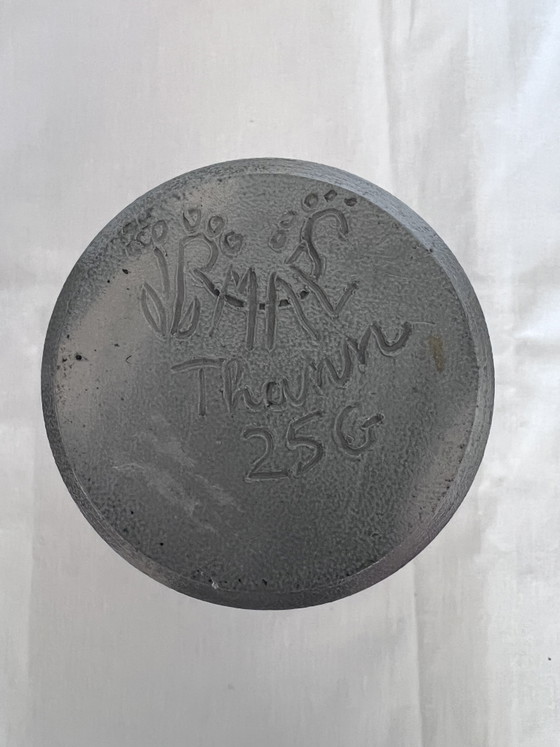 Image 1 of signed stoneware soliflore
