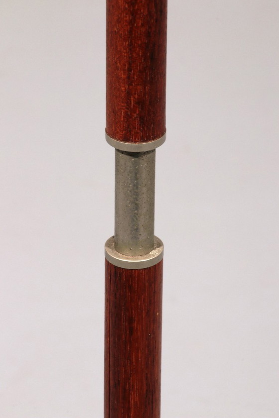 Image 1 of Temde Teak & Metal Floor Lamp with New Custom Shade – 1960s Elegance