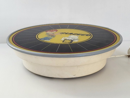 Vintage Glazeco Leuchtreklame im psychedelischen Space-Age-Stil der 1970er Jahre