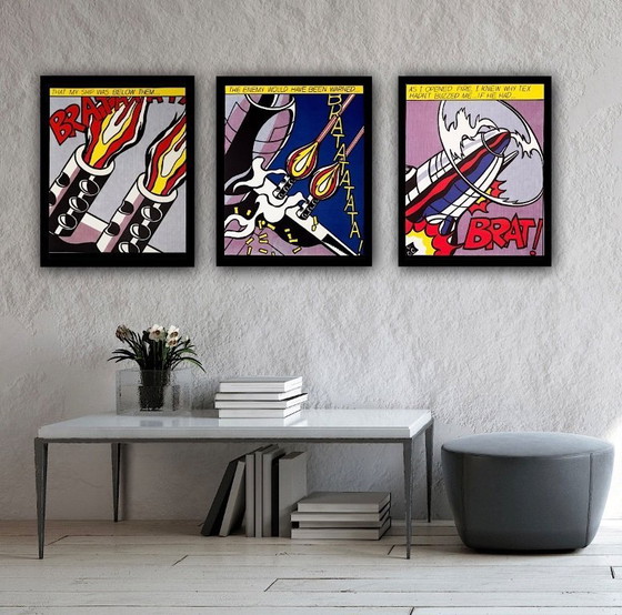 Image 1 of Roy Lichtenstein: "Triptychon, As I Opened Fire". 3-luik.