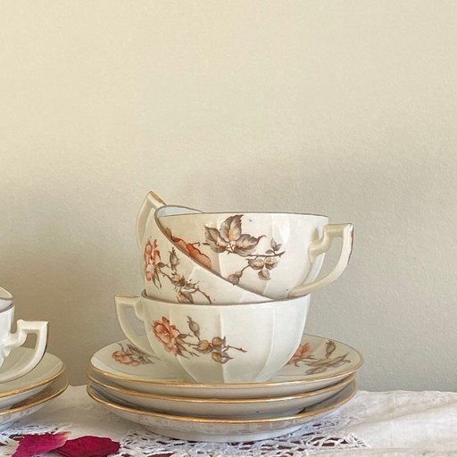 6 tazas vintage de porcelana de Limoges para café, té o infusiones, tallas M y S