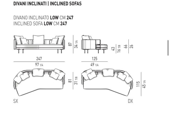 Image 1 of Minotti Torii sofá 250cm + puf cuero / ante